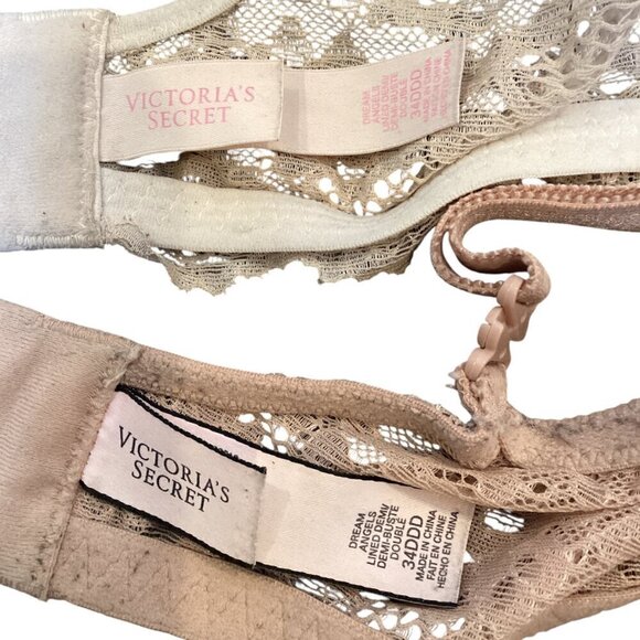 Two Victoria’s Secret Lined Dream Angels Demi Bras 34DDD #308D - Picture 5 of 5